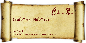 Csánk Nóra névjegykártya